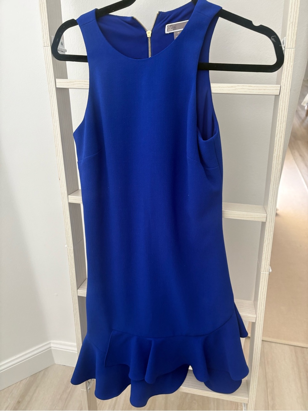 Chelsea28 Cobalt Blue Ruffle-Hem Mini Dress